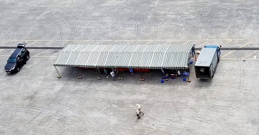 On the dock in Phu My, Vietnam.  Such a pathetic little market!