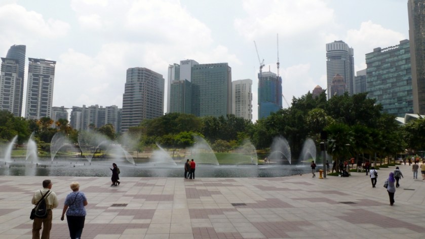 The gardens outside the Petronas Twin Towers
