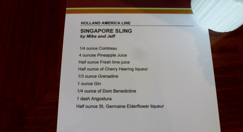 The original Singapore Sling recipe.