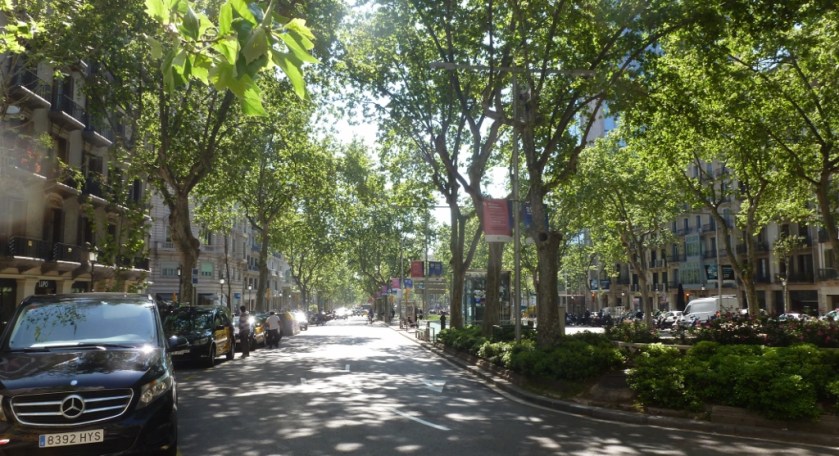 Looking down Passeig de Gracia.
