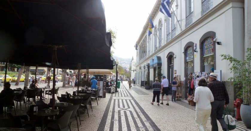 Walking through Funchal.