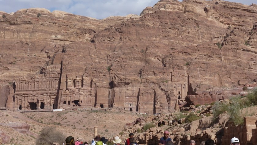 Walking back to the Siq after lunch. Passing the Royal Tombs.