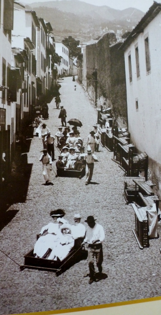 Antique photo of Funchal sleigh rides.