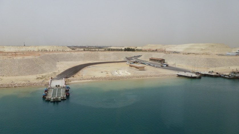 view as we transit the canal--a ferry dock