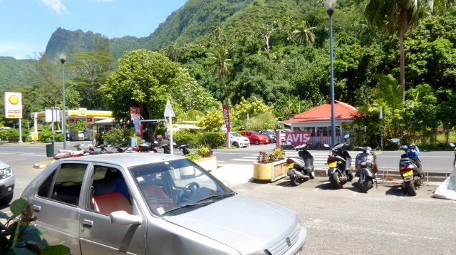 Taxis, tours, and rental cars are right there.