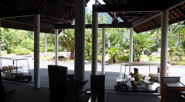 You call for a cart to take you around!