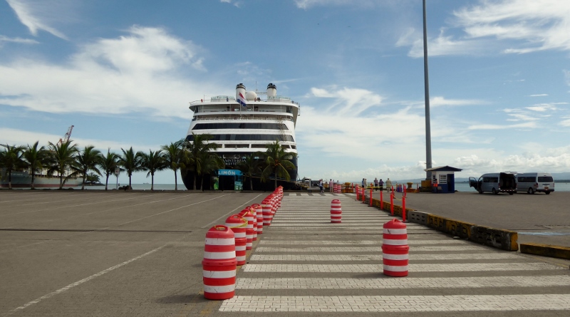 The MS Amsterdam docked in Puerto Limon, Costa Rica