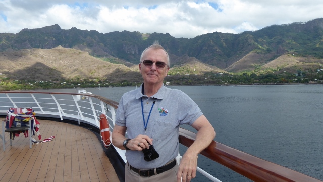 Taking photos of Taiohea from the aft deck before disembarking for the day.