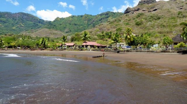 A beach near the tender dock at Nuku Hiva.