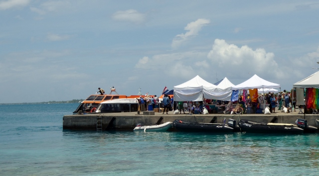 Shopping is, immediately, available as we exit the tender!