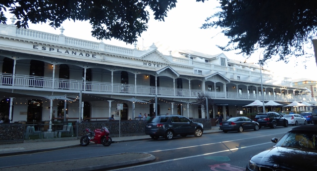 Front of the Espanade Hotel built in the heyday of the gold rush era.