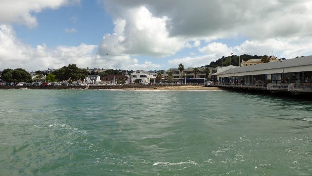 That is a small little beach to the left of the ferry terminal.