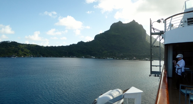 Bora Bora looking Northwest to Motu Tevairoa.