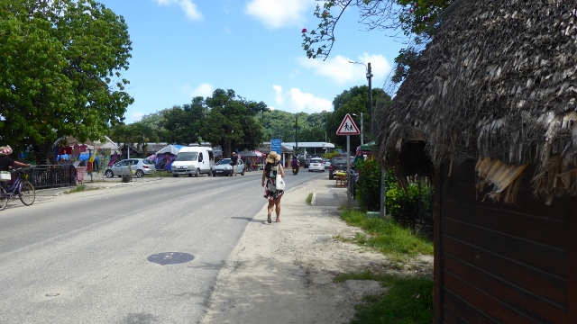 walking thru Bora Bora