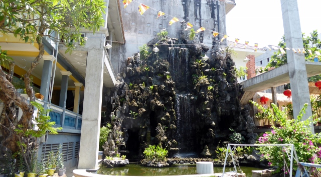 Waterfall at Chua Linh Son Temple.