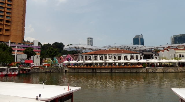View of Clarke Quay from the Singapore River.