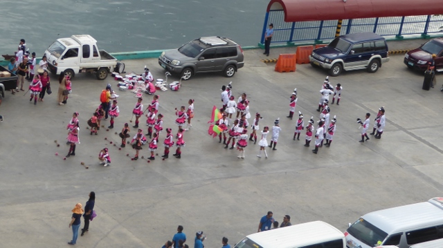 These singers and dancers were from the local schools....