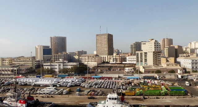 On the dock in Dakar, Senegal.