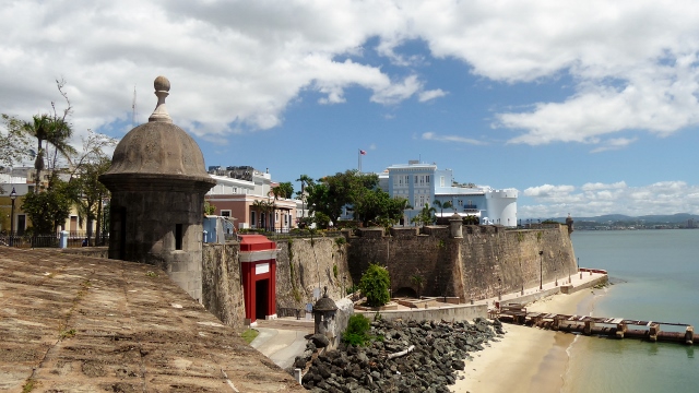 Looking towards La Forteleza, the Governor's Residence.