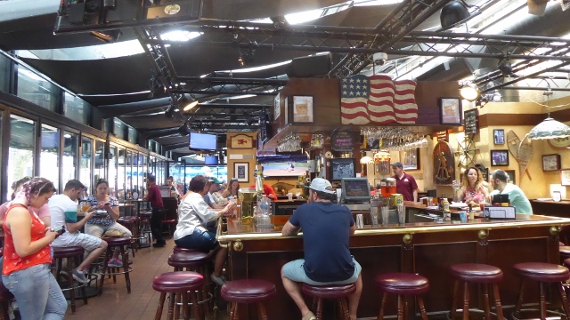 The bar where Norm always sat at the corner stool on the right (I think.)