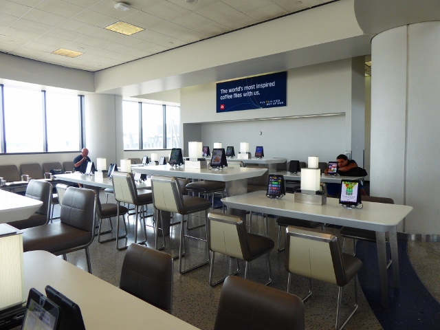 Each table has a charging station and usb ports for 4 to 6 people.