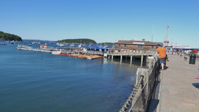Returning to the Bar Harbor Town Pier to catch the tender back to the ship.