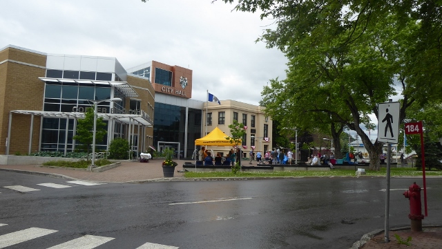City Hall in Corner Brook where the shuttle bus dropped us off.