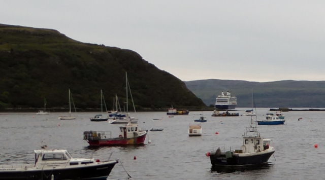 The MS Rotterdam at anchor.