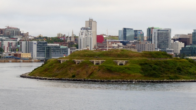 Sailing into Halifax past George's Island.