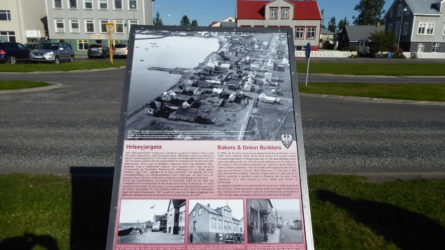A little bit of history is presented on sign boards as we walk into town.
