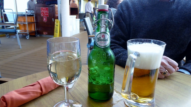 Today, the end of day libation was aboard the ship!