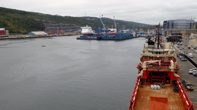 That ship docked in front of us is a supply ship for the oil patforms.