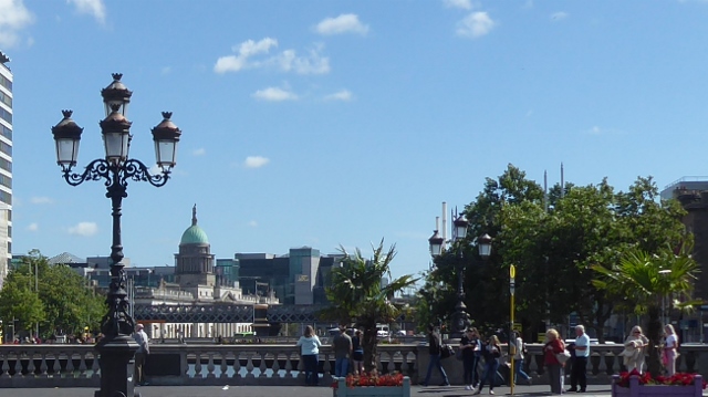 The Liffey River looking East towards the Customs House.