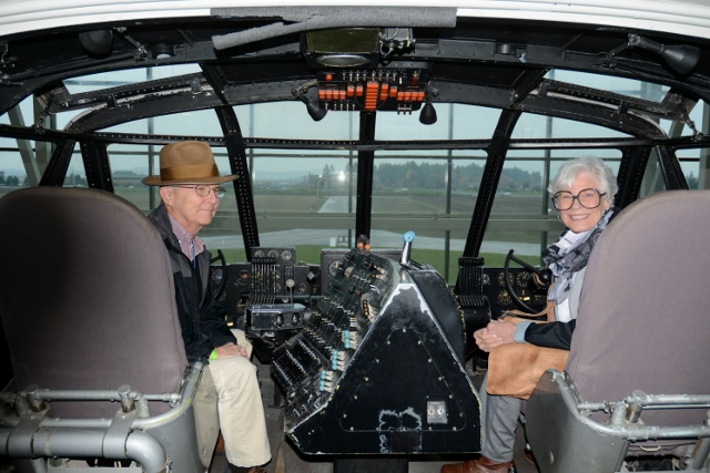 Here we are, at the controls of the Spruce Goose!