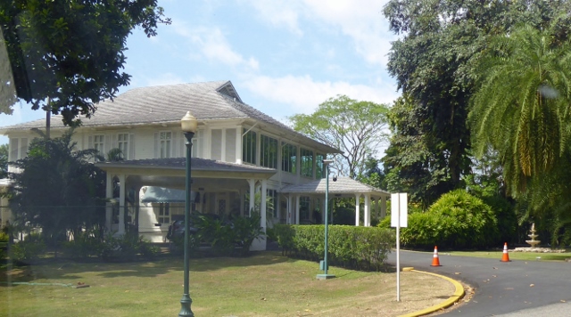 Driving thru the old American Canal Zone on our way back to the port.