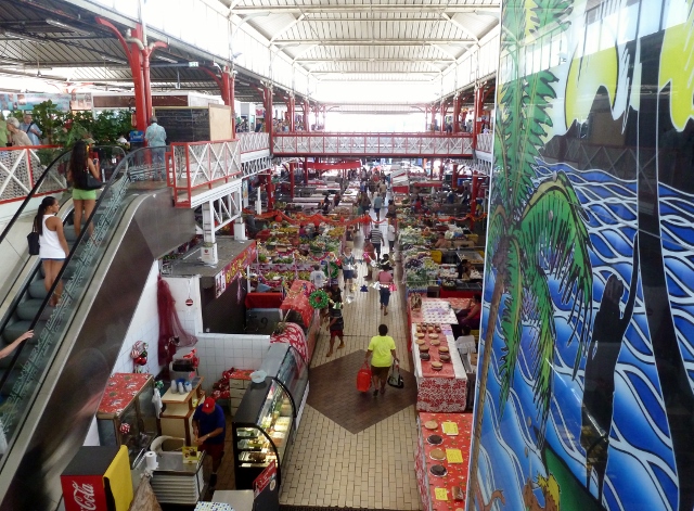 The 2-story Public Market in Papeette.  One of the best markets we've visited.