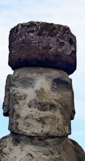 A moai with his top hat.