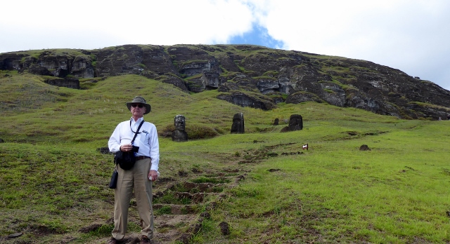 Roger at the Rano Raraku Quarry