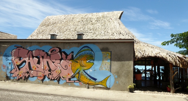 The shuttle let us off at the Moihere Snack Bar on Matira Beach.