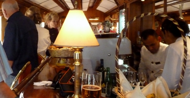 The bar in the observation car was always busy!