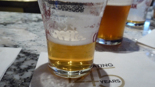 #1 Liberty Ale:  yellow color, bitter, hoppy aroma, 5.9% ABV.