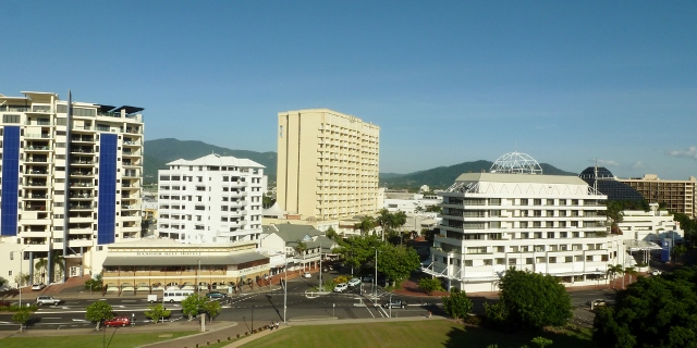 A view of Cairns from the ship in 2016.  That's the Casino on the right.
