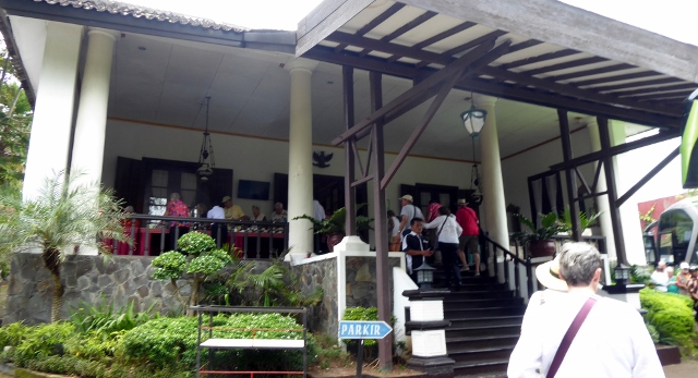 Here, we are served a snack and tea.