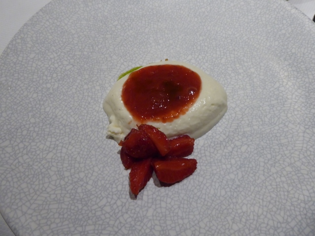 Dessert was a deconstructed Strawberry Cheesecake.