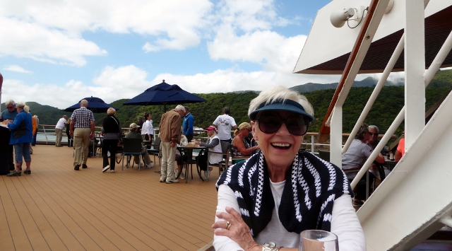 Arrived back on the ship in time for the sail-away party.