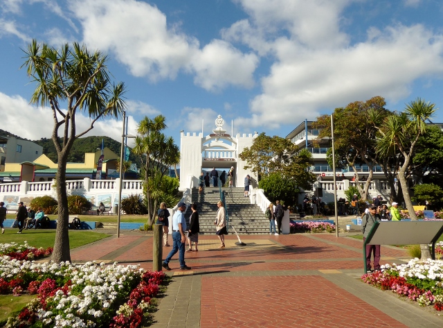 There is a park built at the WWII Militay Memorial arch.
