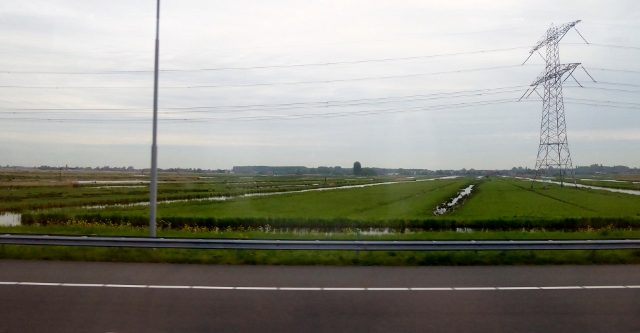 On the road to Edam, we cross lowlands and canals.