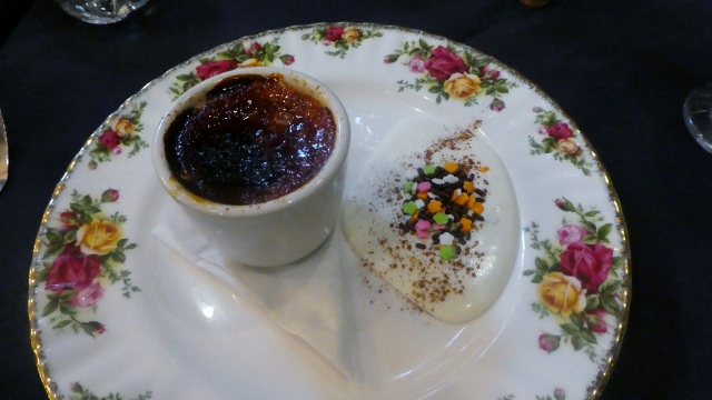 For dessert: Creme Brulee.....