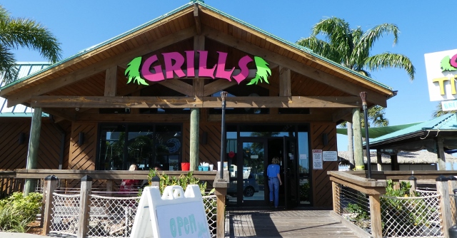 Grills Tiki Bar was open for take-out only.
