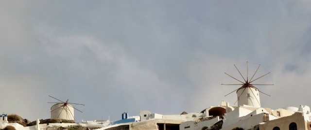 The windmills in Santorini.